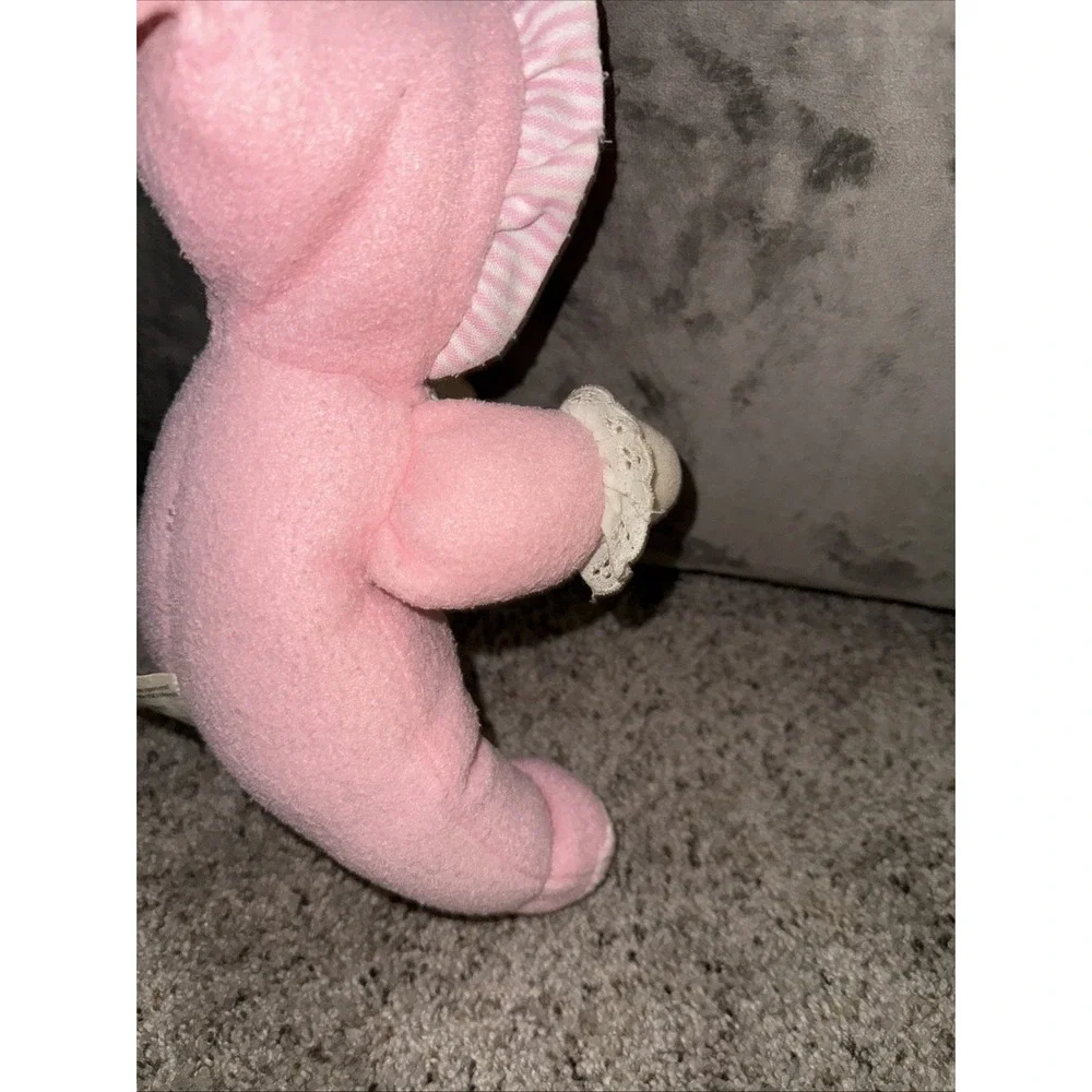 Goldberger Fuzzy Fleece Baby Plush Doll Pink Stripes Pj's Vinyl 11